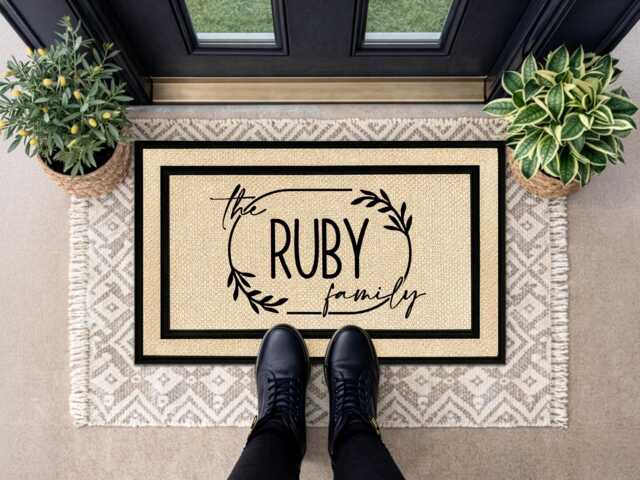 Custom Last Name Outdoor Porch Rug, Heavy Duty Welcome Mat - image 1