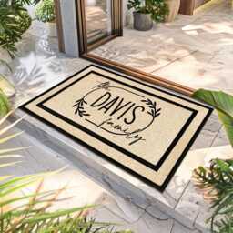 Custom Last Name Outdoor Porch Rug, Heavy Duty Welcome Mat - thumbnail 2