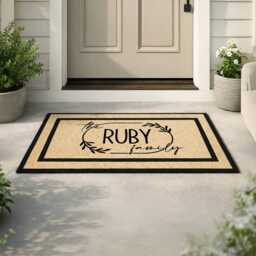 Custom Last Name Outdoor Porch Rug, Heavy Duty Welcome Mat - thumbnail 3