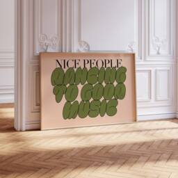 Nice People Dancing To Good Music - Print Wall Art A5 A4 A3 Typographic Decor Poster Funky - thumbnail 2
