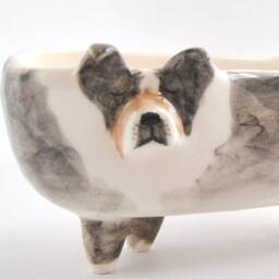 Ceramic Dog Planter Personalizated, Oval Shape & Four Legs. Cat Flower Pot For Plants, Cactus Or Suculents. Made To Order - thumbnail 4
