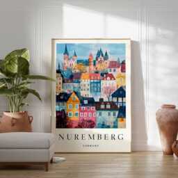 Nuremberg Germany Poster Bavaria Travel Print, Old Town Wall Art - thumbnail 2