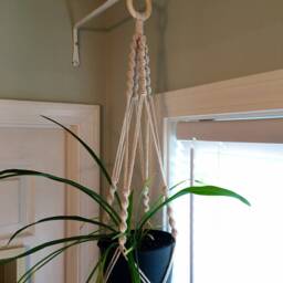 Cotton Macrame Twist Planter/Hanger - Small/Medium - thumbnail 3