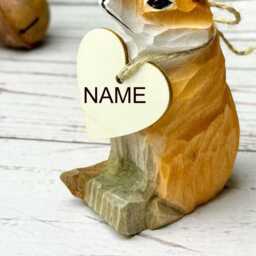 Handmade Wooden Deer Figurine Christmas Decor Gift, Custom Adorable Statue Animal For Gift - thumbnail 4