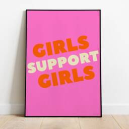 Girls Support L Pink Print A0 A1 A2 A3, A4, A5 Alt Room Decor Gift For Her Feminist Empowered Women - thumbnail 3