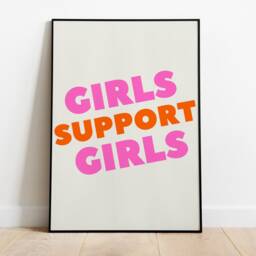 Girls Support L Pink Print A0 A1 A2 A3, A4, A5 Alt Room Decor Gift For Her Feminist Empowered Women - thumbnail 2