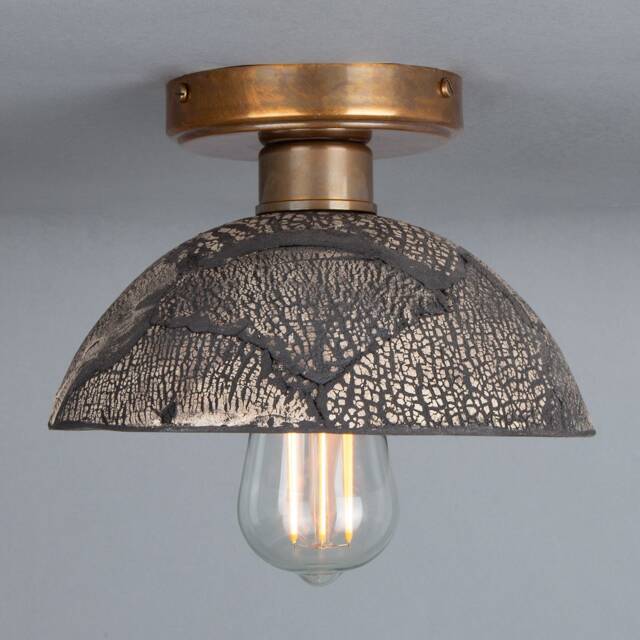 Kauri Organic Ceramic Dome Ceiling Light Black Clay 8 - image 1