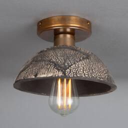 Kauri Organic Ceramic Dome Ceiling Light Black Clay 8 - thumbnail 2