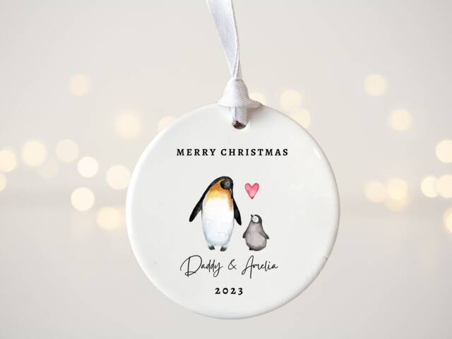 Personalised Daddy & Child Christmas Tree Decoration - Ornament & Daughter Bauble Son Bauble - image 1