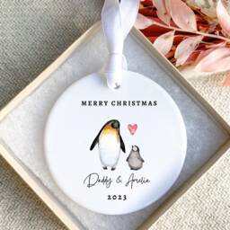 Personalised Daddy & Child Christmas Tree Decoration - Ornament & Daughter Bauble Son Bauble - thumbnail 2