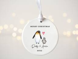 Personalised Daddy & Child Christmas Tree Decoration - Ornament & Daughter Bauble Son Bauble - thumbnail 1