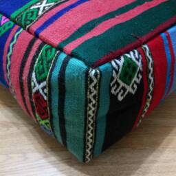 Kilim Pouf Square 24x24x8 Inches Wonderful Pouf Poufs Floor Pillow Cover Oversize Anatolian Home Decor - thumbnail 4