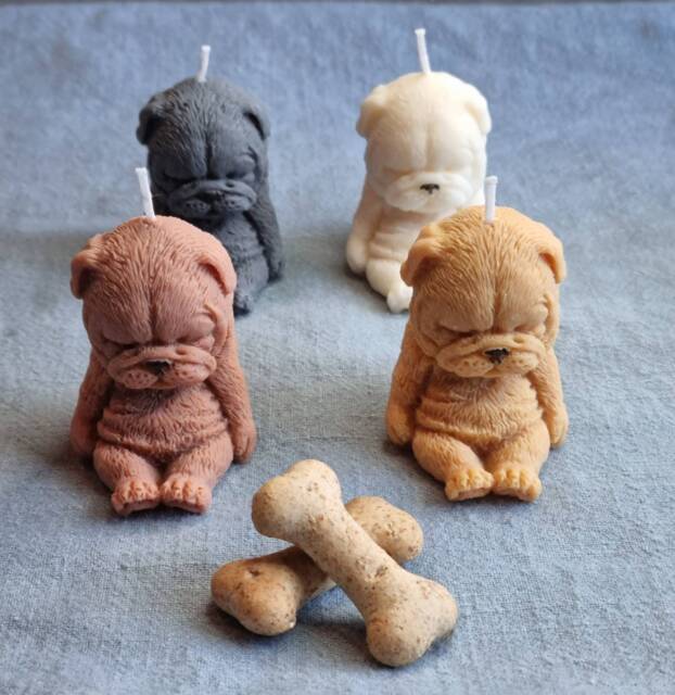 Bulldog Candle, Decorative Dog Candle. Lover Gift - image 1