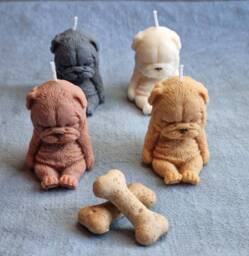 Bulldog Candle, Decorative Dog Candle. Lover Gift - thumbnail 1