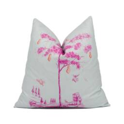 Andrew Martin - Travelers Tales Hot Pink Whimsical Fairy Tale Inspired Cushion Cover Handmade Throw Pillow Designer Home D??cor - thumbnail 1