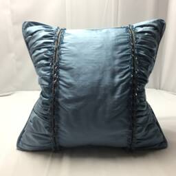 Turquoise Beaded 100% Silk Custom Pillow - thumbnail 1