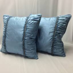 Turquoise Beaded 100% Silk Custom Pillow - thumbnail 4