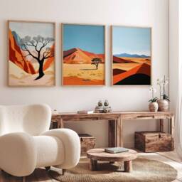 Set Of 3 Namibia Poster Africa Poster, Safari Wildlife Nature Travel Print, African Art Print - thumbnail 2