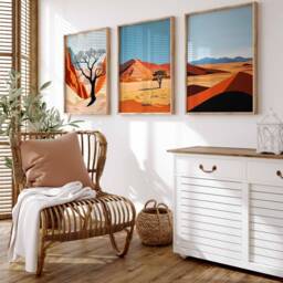 Set Of 3 Namibia Poster Africa Poster, Safari Wildlife Nature Travel Print, African Art Print - thumbnail 4