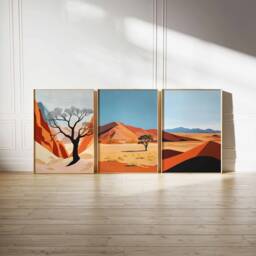 Set Of 3 Namibia Poster Africa Poster, Safari Wildlife Nature Travel Print, African Art Print - thumbnail 3
