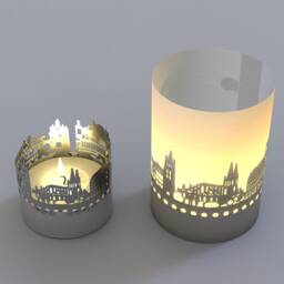 Bordeaux Skyline Shadow Play - Landmark Candle Souvenir - thumbnail 3