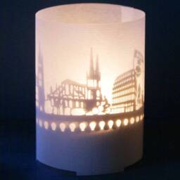 Bordeaux Skyline Shadow Play - Landmark Candle Souvenir - thumbnail 1