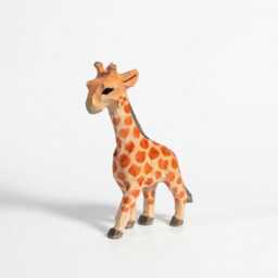 Hand-Carved Wooden Giraffe Figurine - Safari Nursery Decor, Artisan Animal Sculpture - thumbnail 2