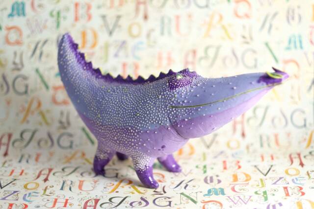 Ceramic Figurine - Sculpture Crocodile Reptile Unique Gift Home Decor Fine Art - image 1