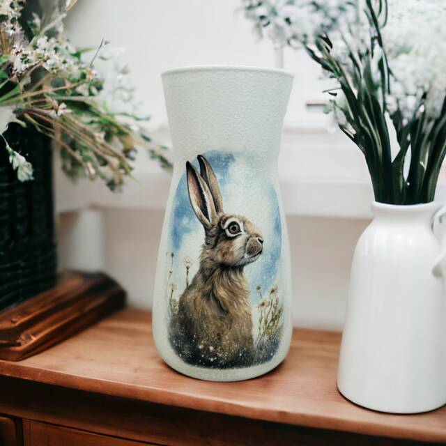 Bunny Vase, Rabbit Gifts, Decorations, Hare Lovers, Bunnies - image 1