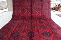 7x10 Large Afghan Rug, Tribal Geometric Design Vintage Pattern Handmade Wool Area Turkmen Oriental Living Room Bedroom Rug - thumbnail 1
