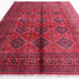 7x10 Large Afghan Rug, Tribal Geometric Design Vintage Pattern Handmade Wool Area Turkmen Oriental Living Room Bedroom Rug - thumbnail 3