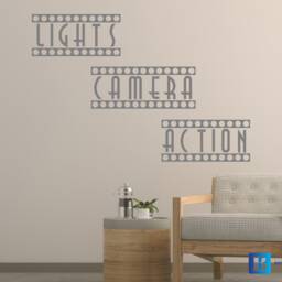 Lights Camera Action Cinema Movie Den Wall Art Matt Vinyl Decal Sticker - thumbnail 3