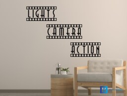Lights Camera Action Cinema Movie Den Wall Art Matt Vinyl Decal Sticker - thumbnail 1