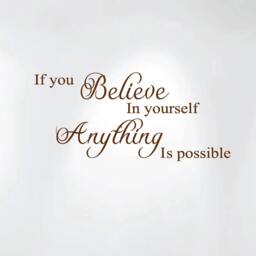 "Believe in Yourself Anything Is Possible Vinyl Wall Decal Art Saying Home Inspiration Nursery Decor Sticker #1244 - 28"" Wide X 12" - thumbnail 2