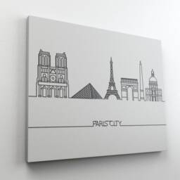 Paris City Skyline Canvas Art Minimalist Outline, France Wall Decor - thumbnail 2