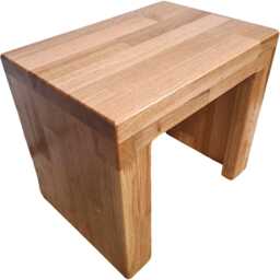 Stool, Footstool, Solid Oak Wood Seat, Stand, Column, Bench - thumbnail 2