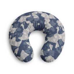 Blue Grey Camouflage Nursing Pillow Cover - Navy Camo Pattern, Baby Feeding Support - thumbnail 2