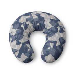 Blue Grey Camouflage Nursing Pillow Cover - Navy Camo Pattern, Baby Feeding Support - thumbnail 1