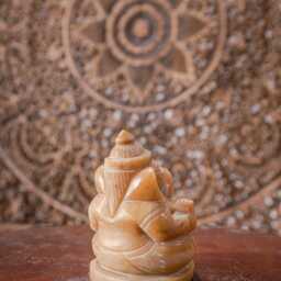 Yellow Jade Ganesha Statue Gemstone Semi Precious Hand Carved Hindo God Of Intelligence Good Luck Burma Jadeite - thumbnail 3