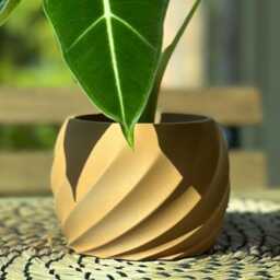 Luna - Modern Rounded Planter, Plant Pot, Swirled Elegant Design, Minimalist Home Decor, Indoor Gift - thumbnail 2