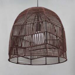Handwoven Rattan Pendant Light, Basket Lighting Fixture, Kitchen Island Ceiling Width 13.7 - thumbnail 2