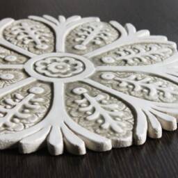10 Suzani Mix Circles Wall Art Installation, Outdoor Design, Ceramic Sculpture Decor, Tile, Mixcircles Beige - thumbnail 2