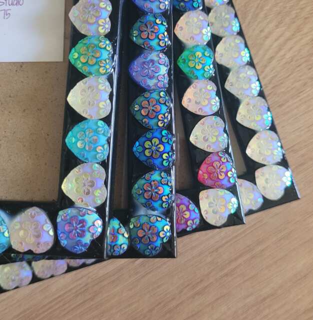 Colourful Heart Shaped Floral Patterned Cabochons Photo Frame 4 X 6 Inches - image 1