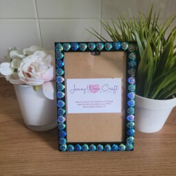 Colourful Heart Shaped Floral Patterned Cabochons Photo Frame 4 X 6 Inches - thumbnail 3