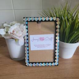 Colourful Heart Shaped Floral Patterned Cabochons Photo Frame 4 X 6 Inches - thumbnail 2