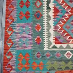 Kilim Rug Classic, Handmade Artisan Afghan Turkish, Scandinavian, Navajo, Bohemian Flatweave, Natural Wool 215x148 cm - thumbnail 2