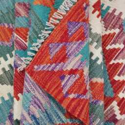 Kilim Rug Classic, Handmade Artisan Afghan Turkish, Scandinavian, Navajo, Bohemian Flatweave, Natural Wool 215x148 cm - thumbnail 4