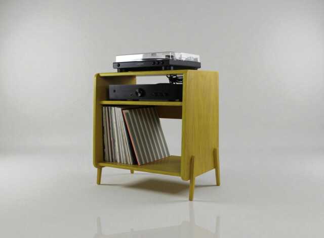 Shibuya Premium - Mid Century Modern Record Player Stand Customizable Vinyl Storage Cabinet - image 1