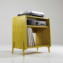 Shibuya Premium - Mid Century Modern Record Player Stand Customizable Vinyl Storage Cabinet - thumbnail 3