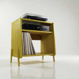 Shibuya Premium - Mid Century Modern Record Player Stand Customizable Vinyl Storage Cabinet - thumbnail 4